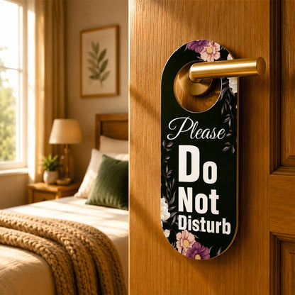 Floral Please Do Not Disturb Door Hanger Sign Board