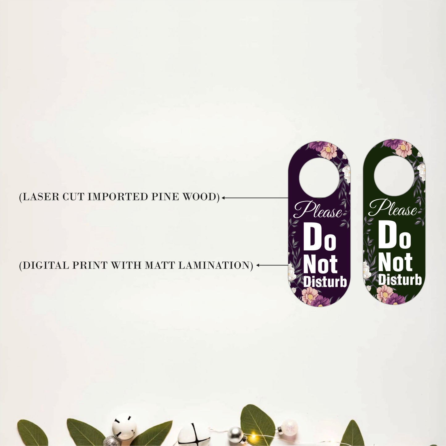 Floral Please Do Not Disturb Door Hanger Sign Board