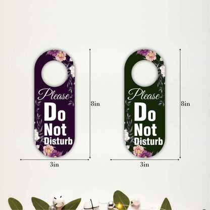 Floral Please Do Not Disturb Door Hanger Sign Board