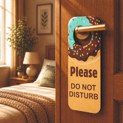 Donut Please Do Not Disturb Wooden Door Hanger Sign Board