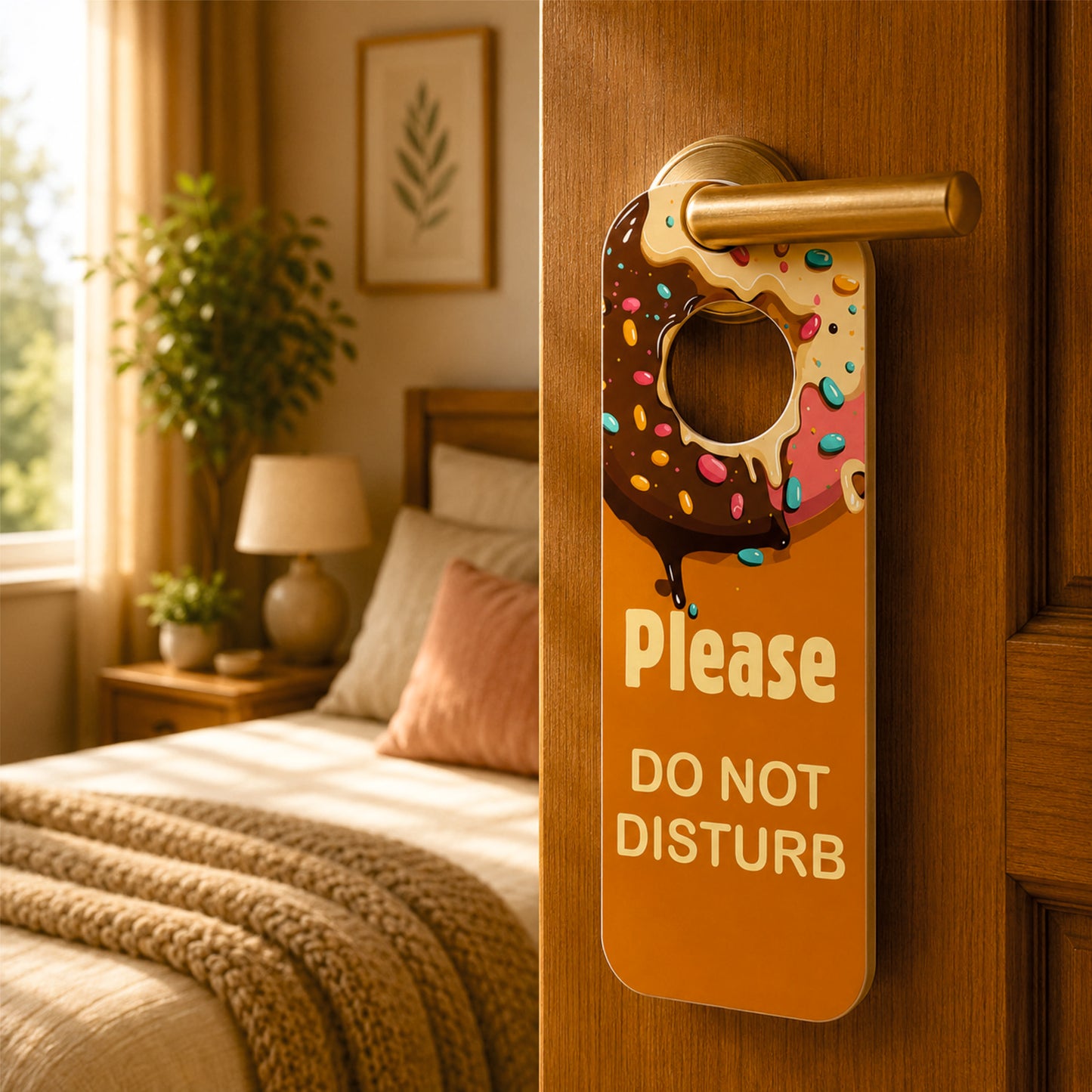 Donut Please Do Not Disturb Wooden Door Hanger Sign Board