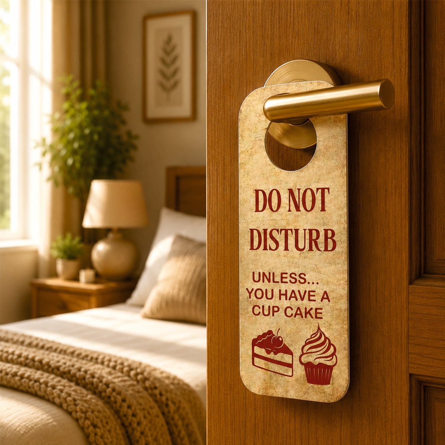 Do Not Disturb Unless You Have Cupcake Wooden Door Hanger Sign Board
