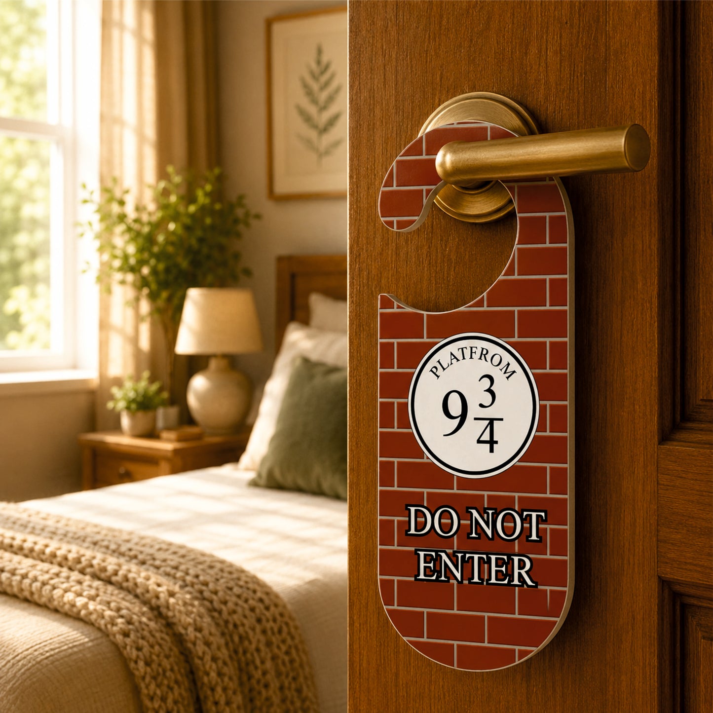 Platform 9¾ Do Not Enter Wooden Door Hanger Sign Board