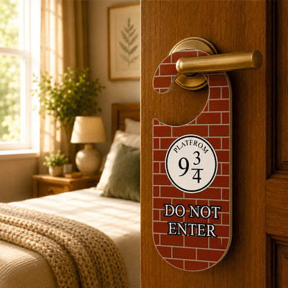 Platform 9¾ Do Not Enter Wooden Door Hanger Sign Board