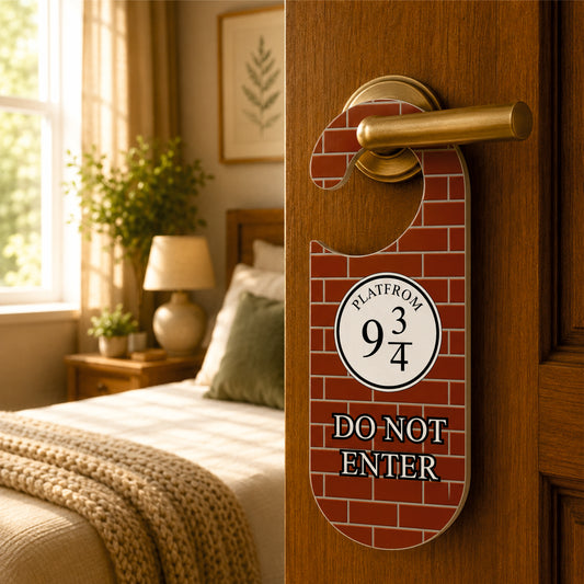 Platform 9¾ Do Not Enter Wooden Door Hanger Sign Board