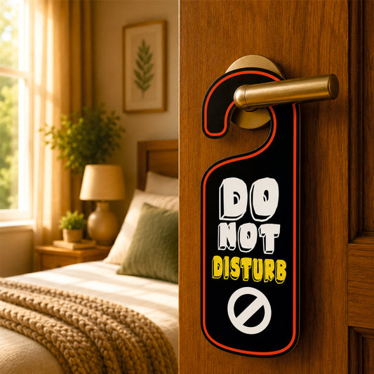 Welcome Please Knock Wooden Door Hanger Sign Board