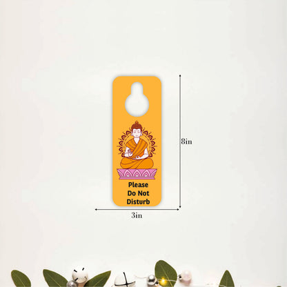 Please Do Not Disturb Buddha Theme Wooden Door Hanger Sign Board