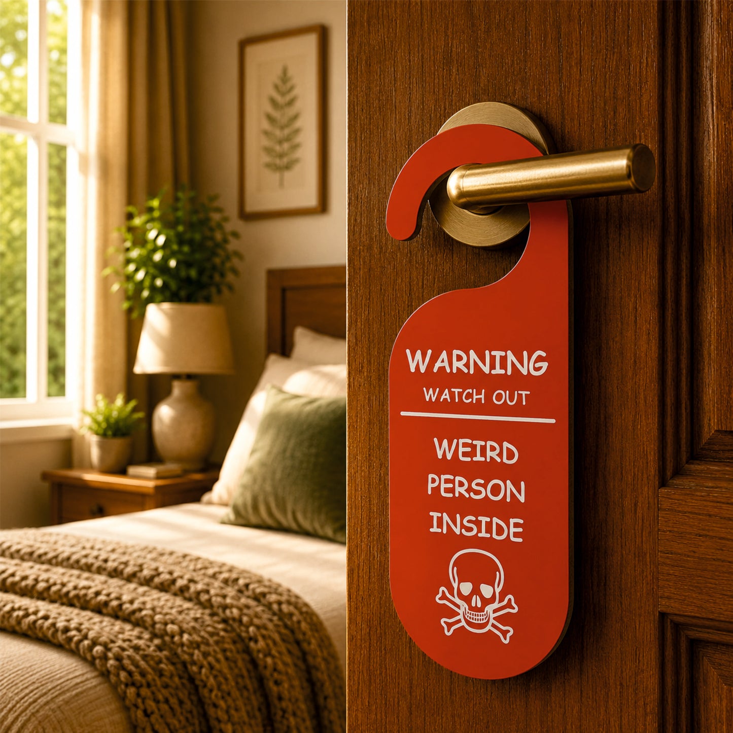 Please Be Quiet Genius at Work Wooden Door Hanger Sign Board