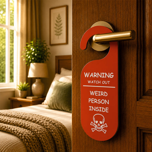 Please Be Quiet Genius at Work Wooden Door Hanger Sign Board