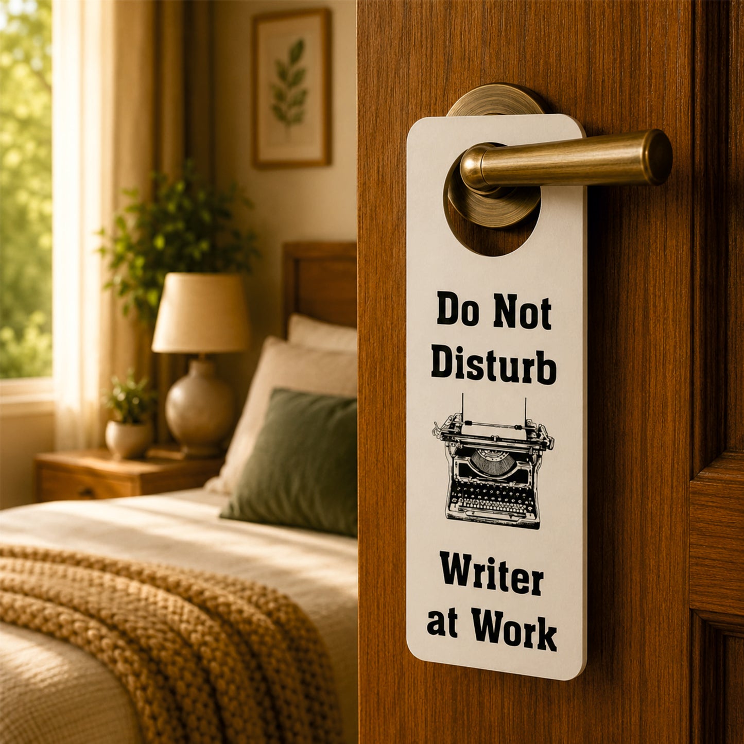 Knock Twice If You're Brave Enough Wooden Door Hanger Sign Board