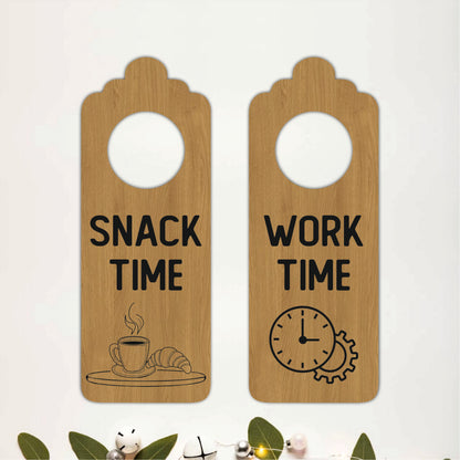 Work Time Wooden Door Hanger Sign Board