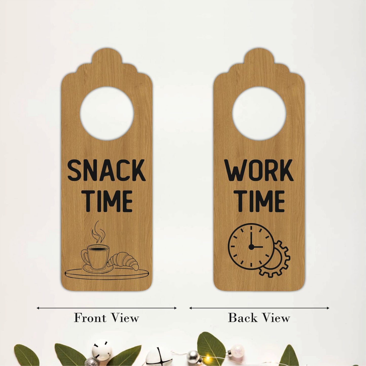 Work Time Wooden Door Hanger Sign Board