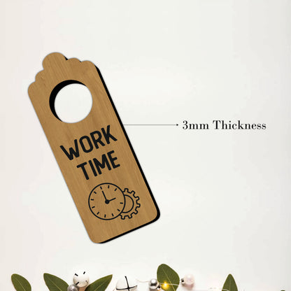 Work Time Wooden Door Hanger Sign Board