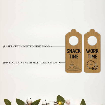 Work Time Wooden Door Hanger Sign Board