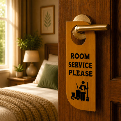 Room Service Please Wooden Door Hanger Sign Board