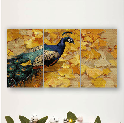 Golden Woodland Majesty with Regal Peacock