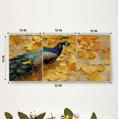 Golden Woodland Majesty with Regal Peacock