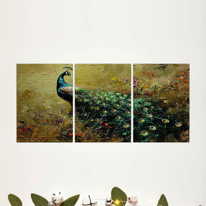 Elegant Peacock Wooden Wall Hanging