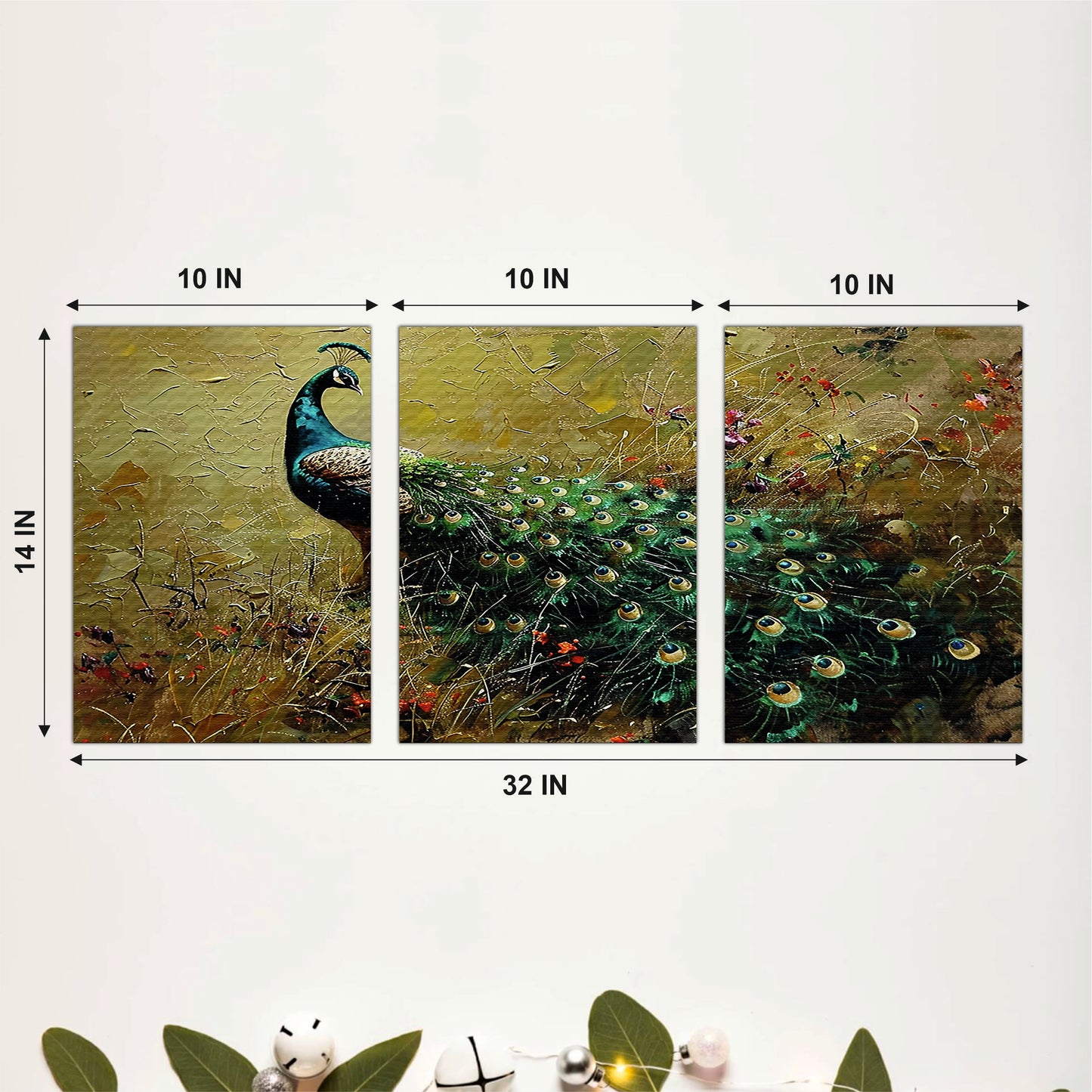 Elegant Peacock Wooden Wall Hanging