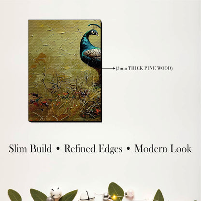 Elegant Peacock Wooden Wall Hanging