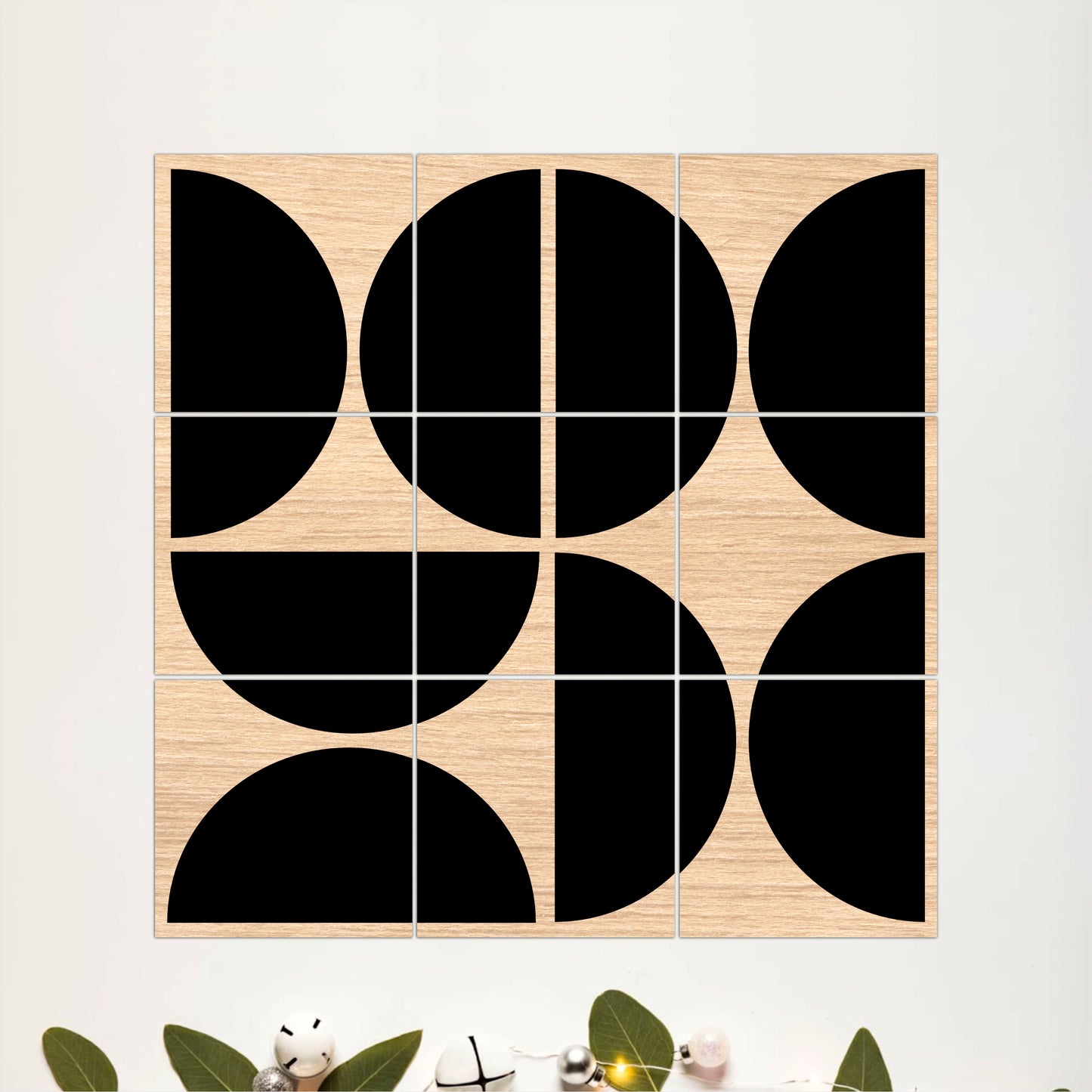 Black & Natural Geometric Wall Art