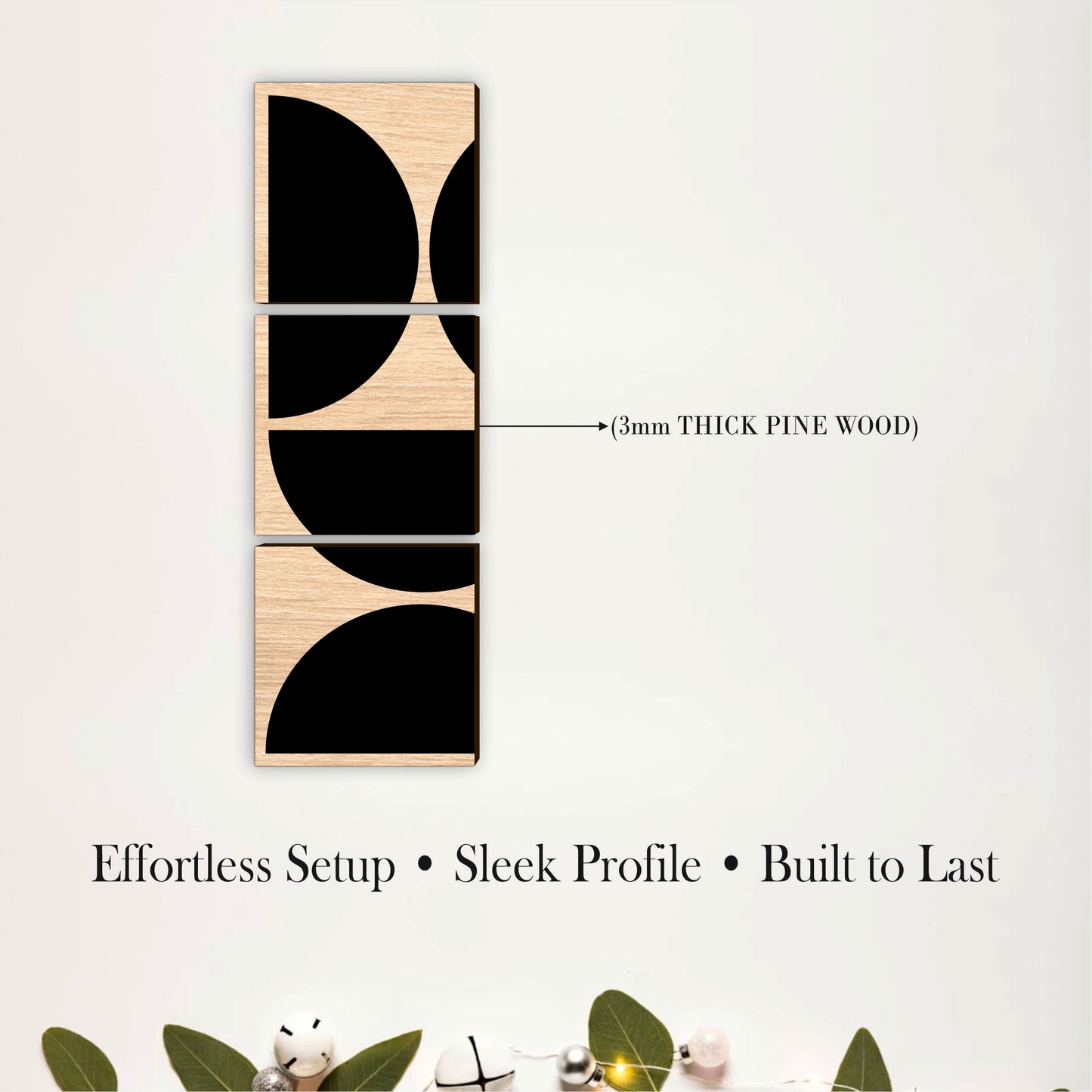 Black & Natural Geometric Wall Art