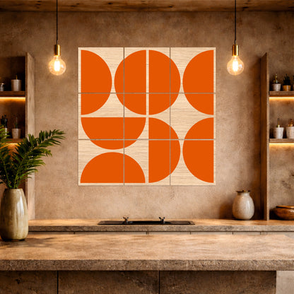Abstract Orange Circle Wall Decor