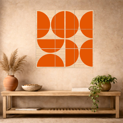 Abstract Orange Circle Wall Decor