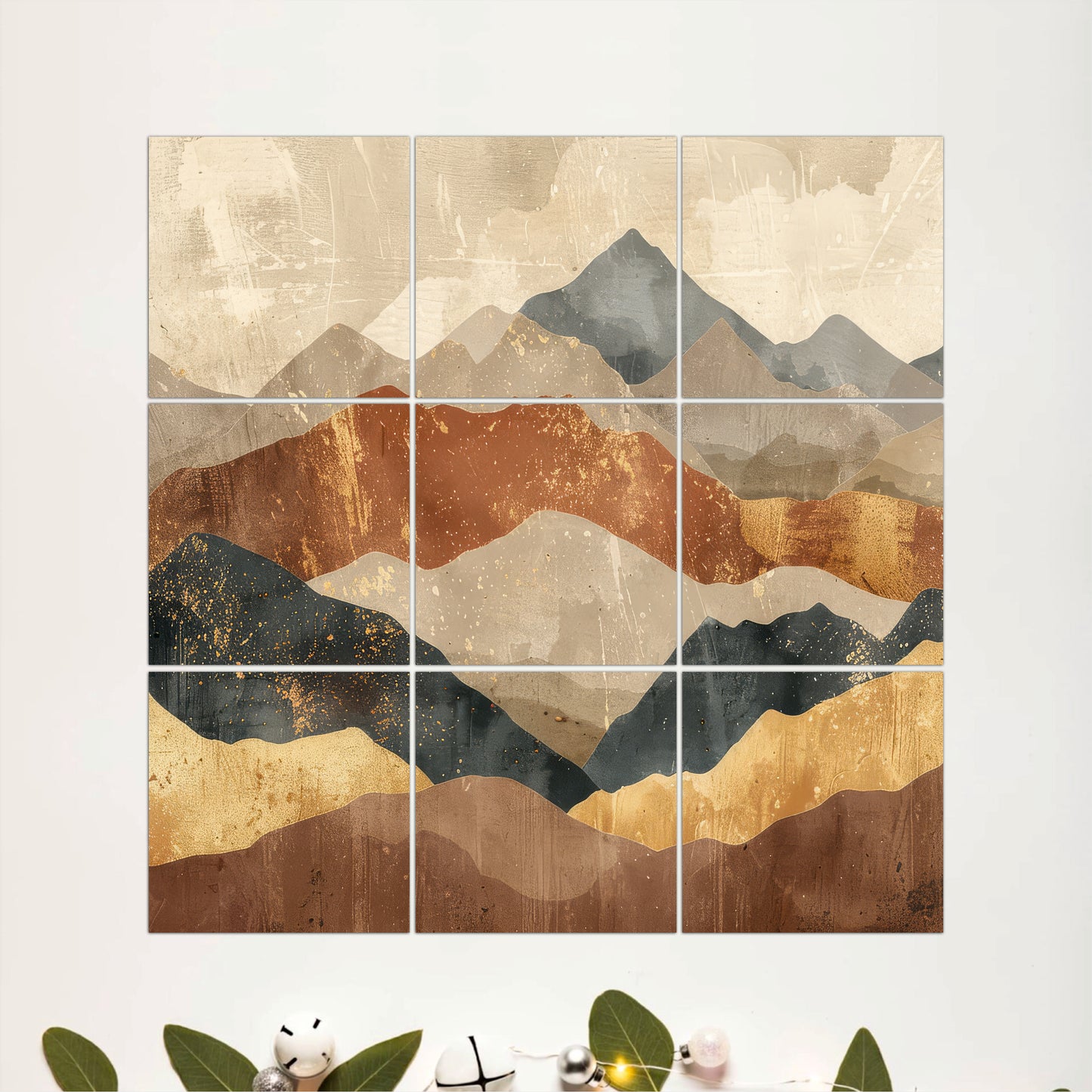 Geometric Mountain Wooden Wall Hanging