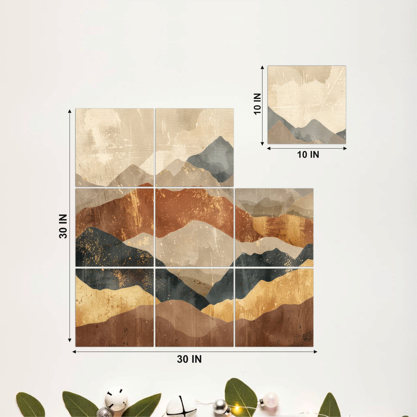 Geometric Mountain Wooden Wall Hanging