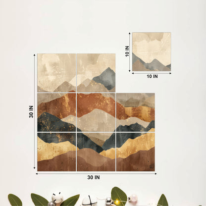 Geometric Mountain Wooden Wall Hanging