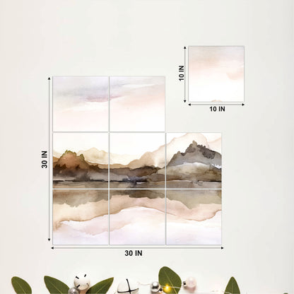 Abstract Mountain Landscape Wooden Wall Art