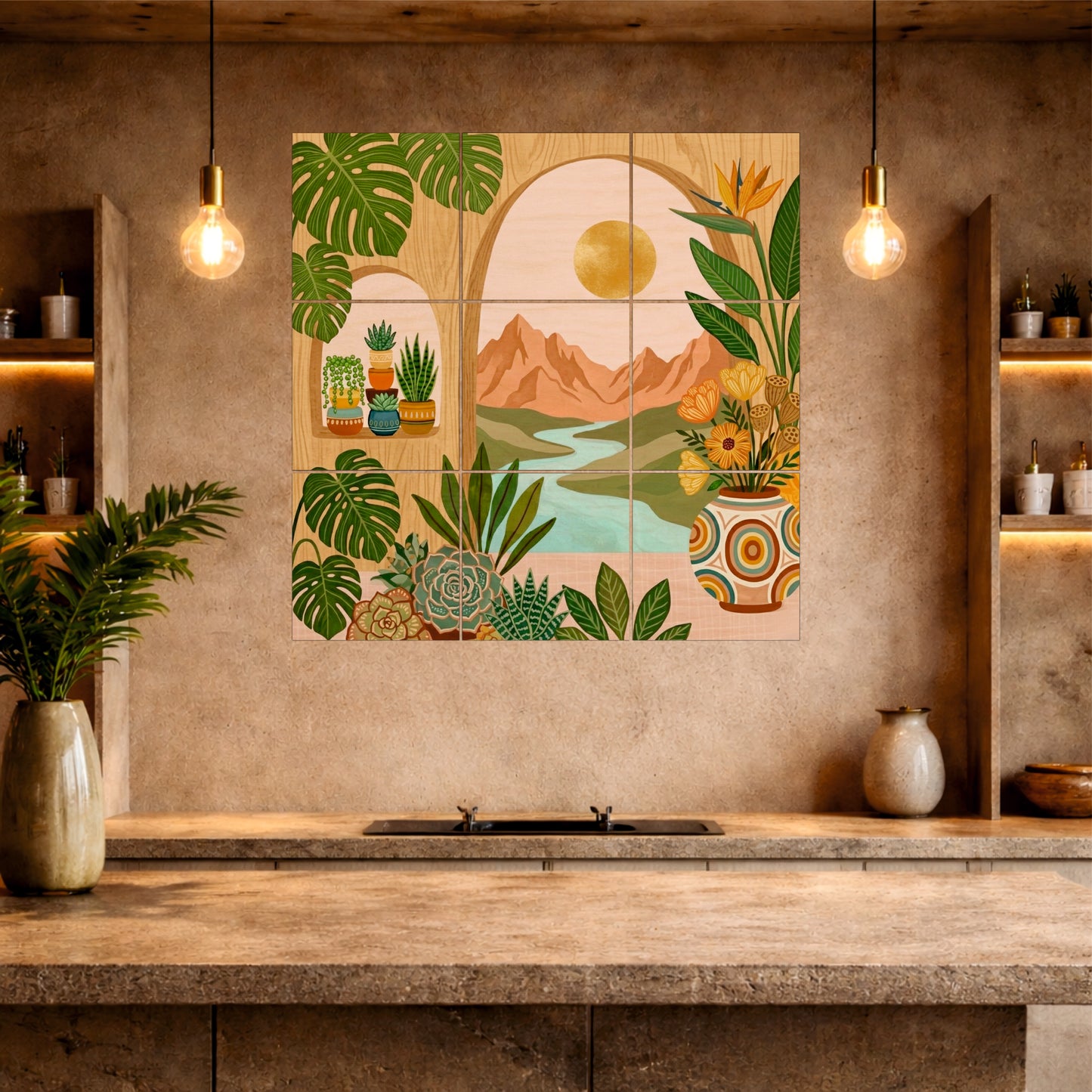 Tropical Oasis Wooden Wall Decor