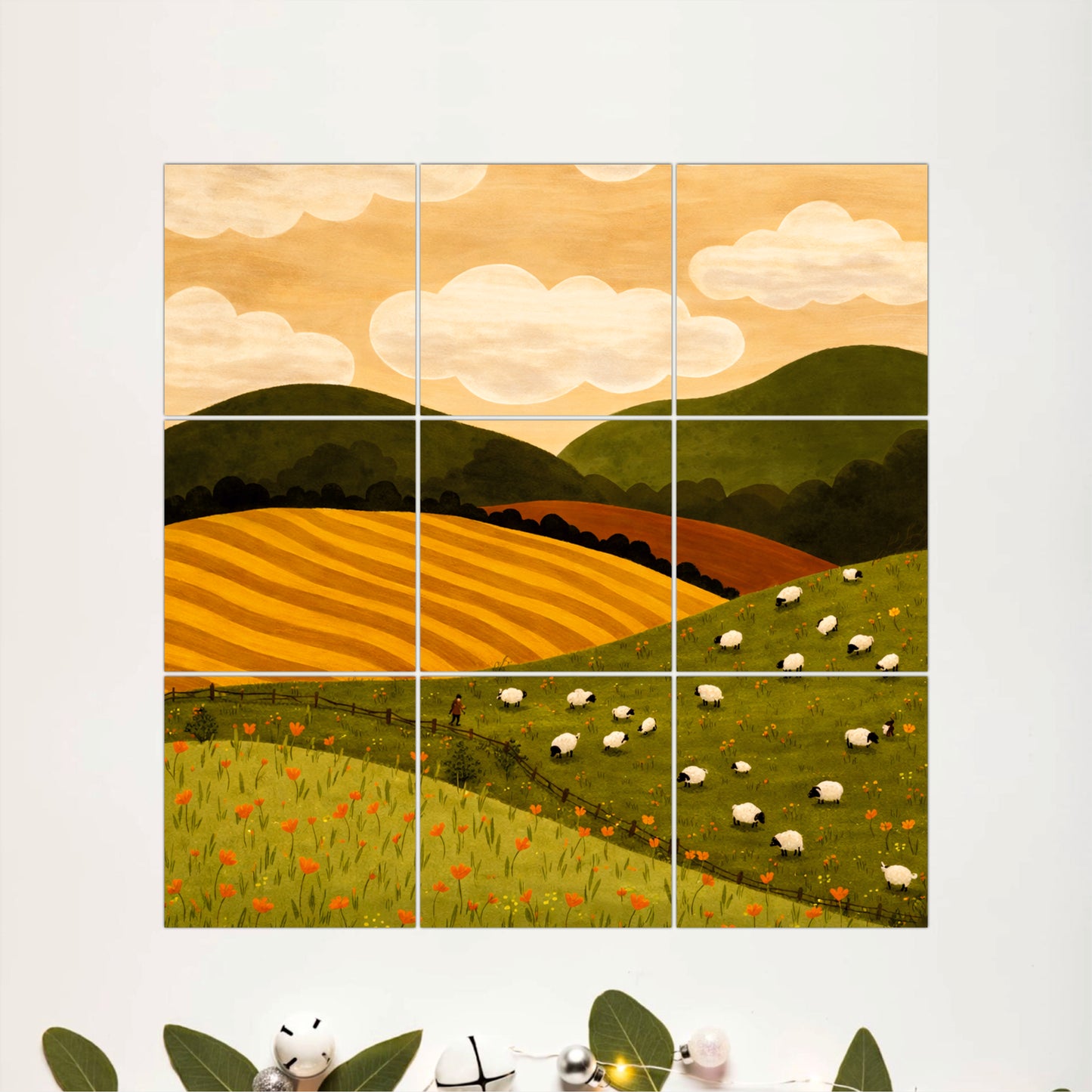 Countryside Meadow Wooden Wall Art