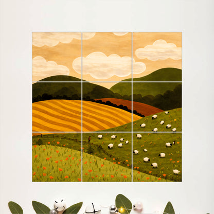 Countryside Meadow Wooden Wall Art