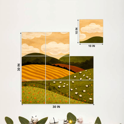 Countryside Meadow Wooden Wall Art