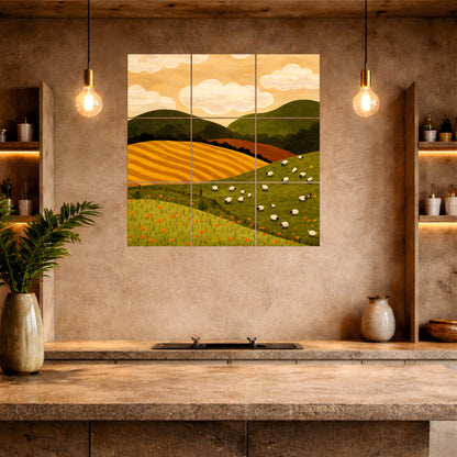 Countryside Meadow Wooden Wall Art