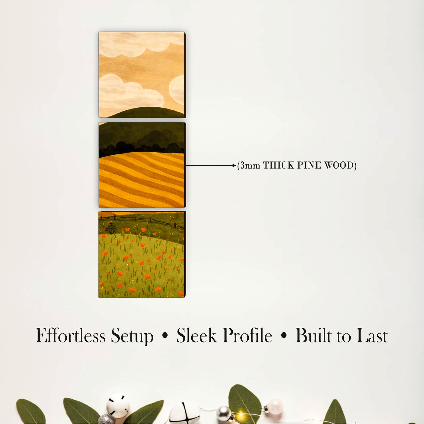 Countryside Meadow Wooden Wall Art