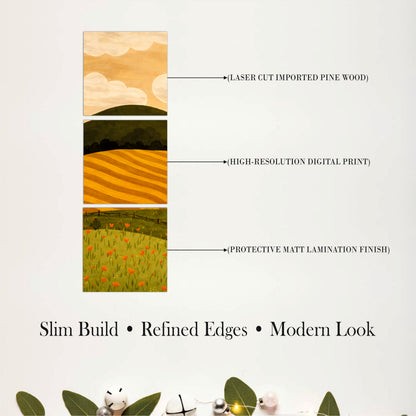 Countryside Meadow Wooden Wall Art