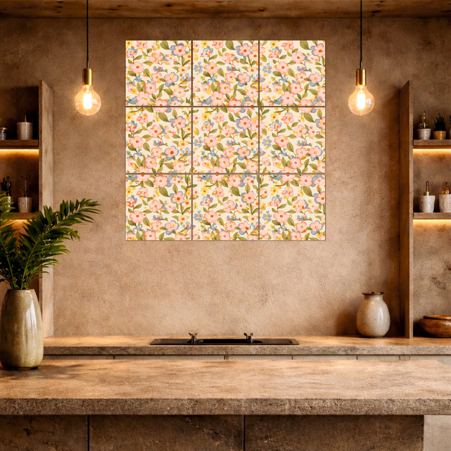 Vintage Floral Garden Wooden Wall Art