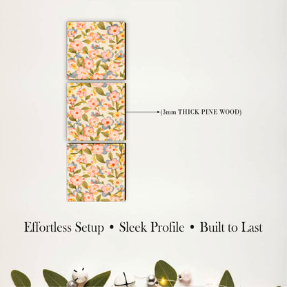 Vintage Floral Garden Wooden Wall Art
