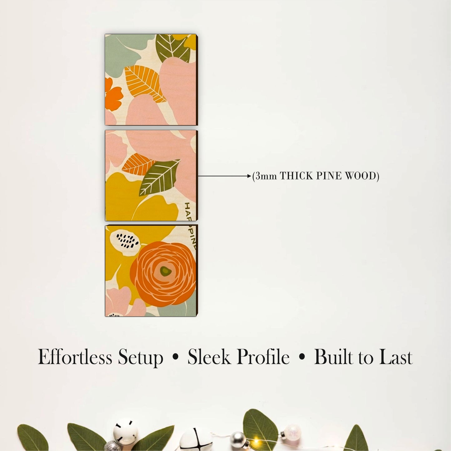 Abstract Floral Bouquet Wooden Wall Art