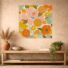 Abstract Floral Bouquet Wooden Wall Art