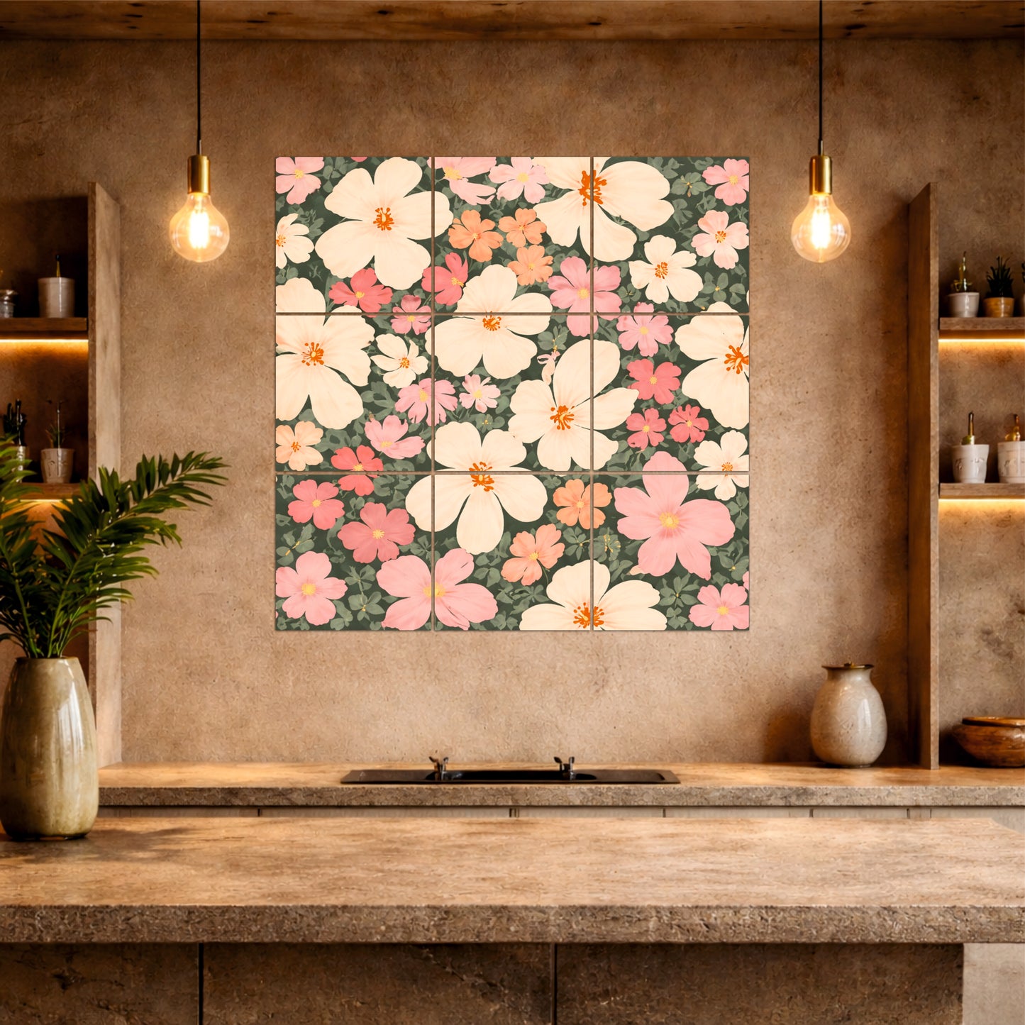 Spring Bloom Floral Wooden Wall Art