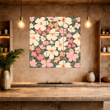 Spring Bloom Floral Wooden Wall Art
