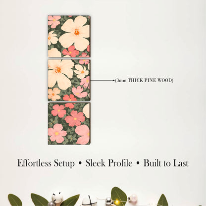 Spring Bloom Floral Wooden Wall Art
