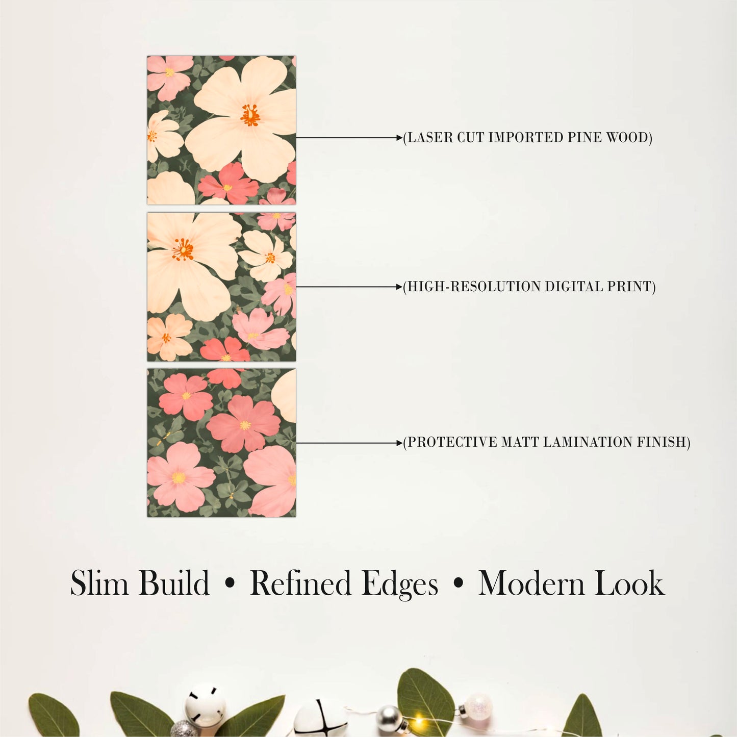 Spring Bloom Floral Wooden Wall Art