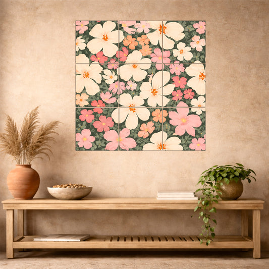 Spring Bloom Floral Wooden Wall Art