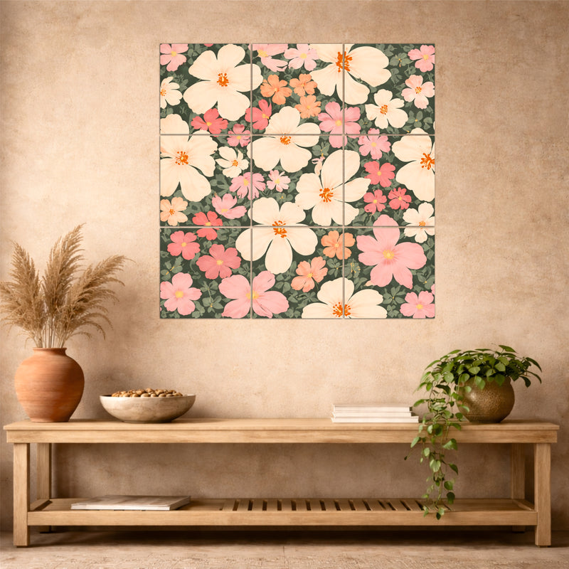 Spring Bloom Floral Wooden Wall Art
