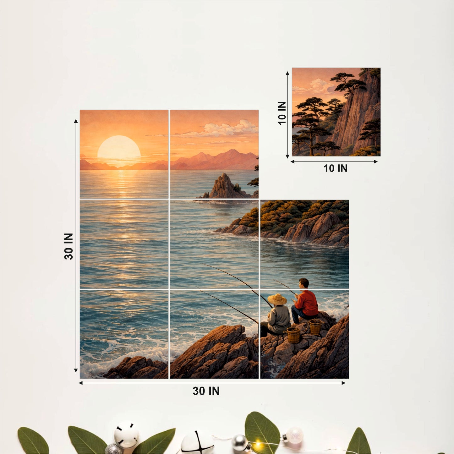 Fishing by the Coast Wooden Wall Art